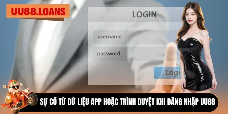 Sự cố từ dữ liệu app hoặc trình duyệt khi đăng nhập UU88